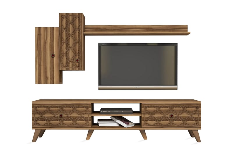 Hovdane TV-møbelsett 180 cm - Mørkebrun - Møbler - TV- & Mediamøbler - TV-møbelsett