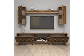 Hovdane TV-møbelsett 180 cm - Mørkebrun - Møbler - TV- & Mediamøbler - TV-møbelsett