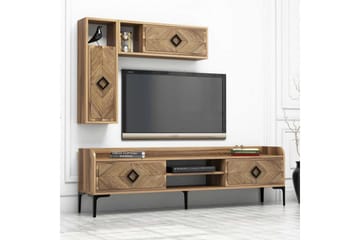 Hovdane TV-møbelsett 180 cm - Mørkebrun - Møbler - TV- & Mediamøbler - TV-møbelsett