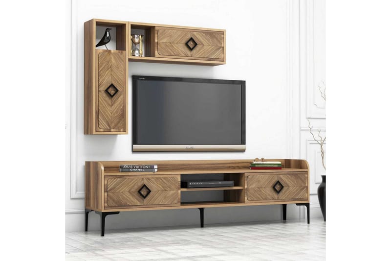 Hovdane TV-møbelsett 180 cm - Mørkebrun - Møbler - TV- & Mediamøbler - TV-møbelsett