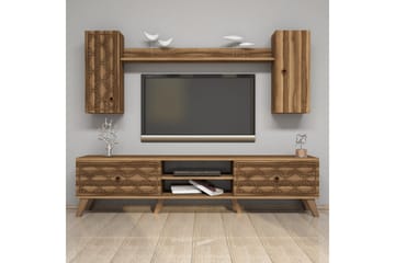 Hovdane TV-møbelsett 180 cm - Mørkebrun - Møbler - TV- & Mediamøbler - TV-møbelsett