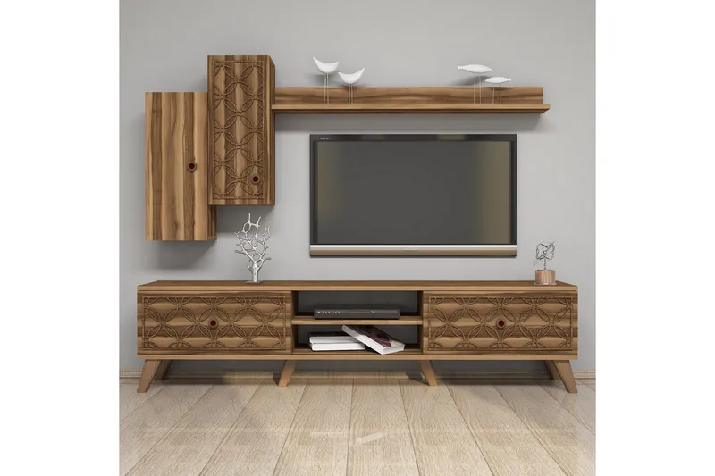 Hovdane TV-møbelsett 180 cm - Mørkebrun - Møbler - TV- & Mediamøbler - TV-møbelsett