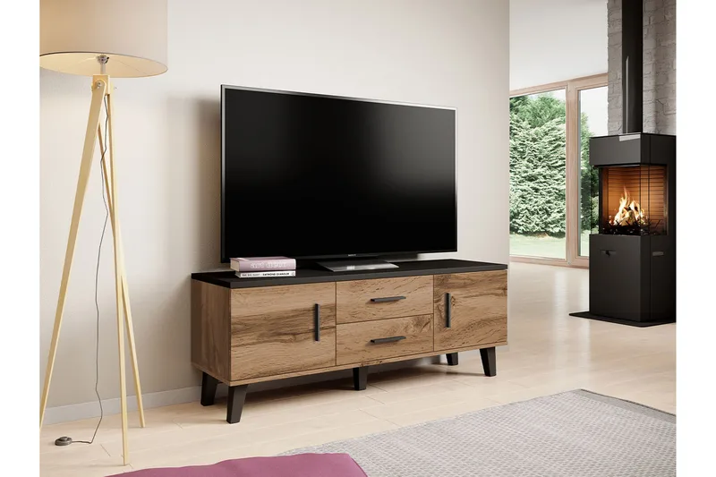 Kardos Tv-møbelsett 140 cm - Natur/Svart - Møbler - TV- & Mediamøbler - TV-møbelsett