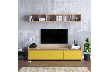 Mediabänk Ek|Gul - Møbler - TV- & Mediamøbler - TV-møbelsett