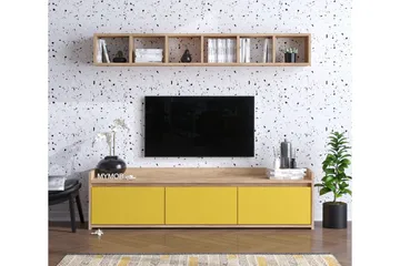 Mediabänk Ek|Gul - Møbler - TV- & Mediamøbler - TV-møbelsett