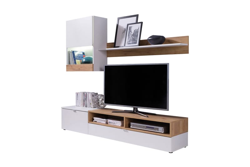 Mediamøbel & LED Roco - Hvit - TV-møbelsett