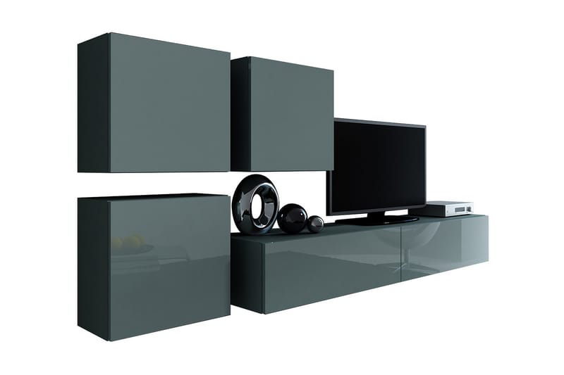 Mediamøbel Vigo 230x40x180 cm - Hvit - TV-møbelsett