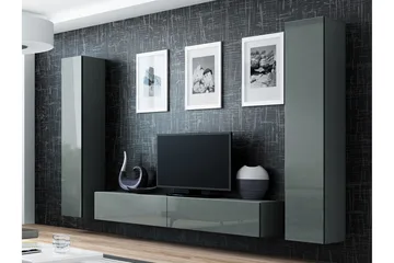 Mediamøbel Vigo 260x40x180 cm - Grå - Møbler - TV- & Mediamøbler - TV-møbelsett