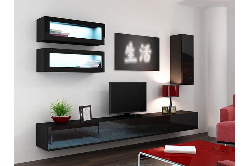Mediamøbel Vigo 280x40x180 cm - Hvit - TV-møbelsett