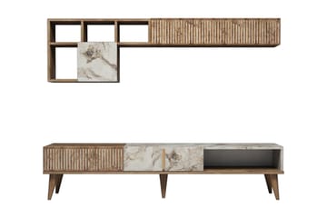 Millay TV-møbelsett 180 cm - Valnøtt / Hvit - Møbler - TV- & Mediamøbler - TV-møbelsett