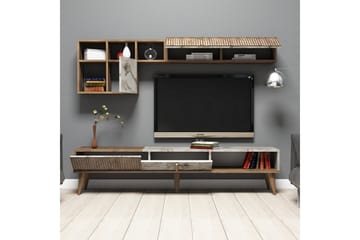 Millay TV-møbelsett 180 cm - Valnøtt / Hvit - Møbler - TV- & Mediamøbler - TV-møbelsett