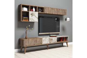 Millay TV-møbelsett 180 cm - Valnøtt / Hvit - Møbler - TV- & Mediamøbler - TV-møbelsett