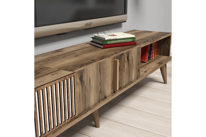 Millay TV-møbelsett 180 cm - Valnøtt - Møbler - TV- & Mediamøbler - TV-møbelsett
