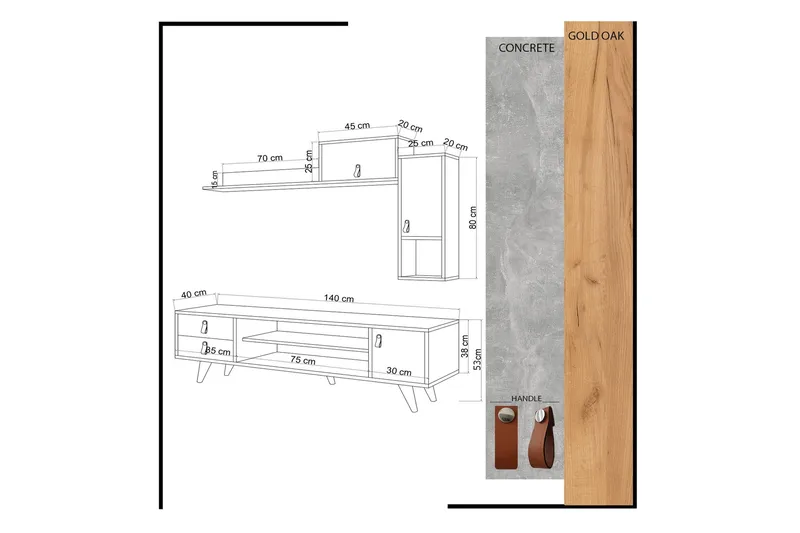 Mod Design Mediaoppbevaring - Møbler - TV- & Mediamøbler - TV-møbelsett