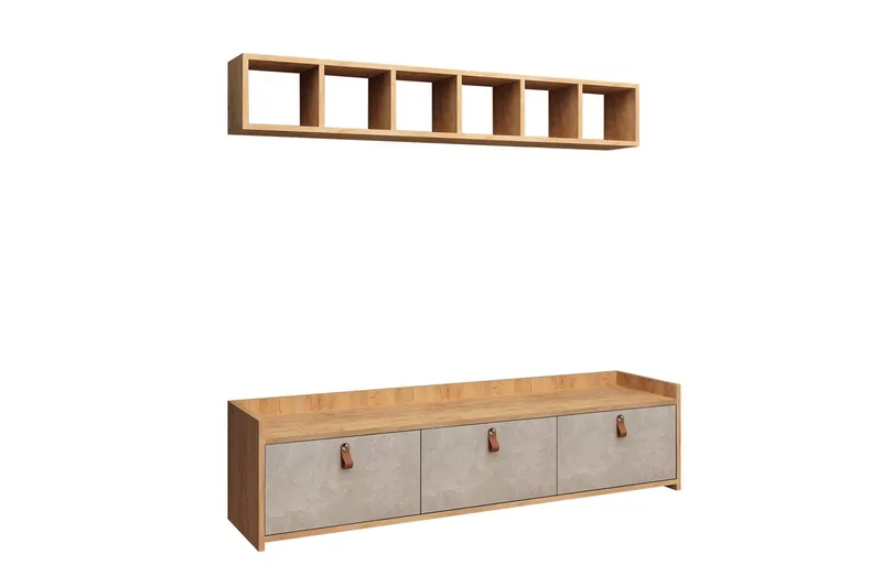 Mod Design TV-benk med Vegghylle - Møbler - TV- & Mediamøbler - TV-møbelsett