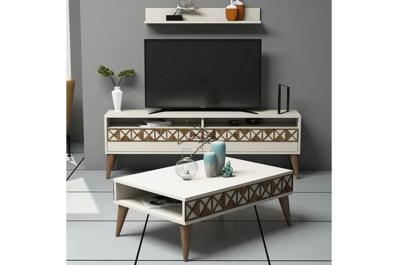 Muennink Stuesett 150 cm, Hvit/Brun