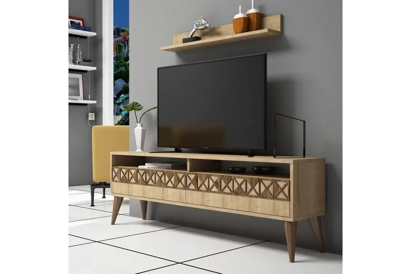 Muennink TV-møbelsett 150 cm, Brun/Eik