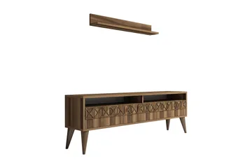 Muennink TV-møbelsett 150 cm - Valnøtt - Møbler - TV- & Mediamøbler - TV-møbelsett