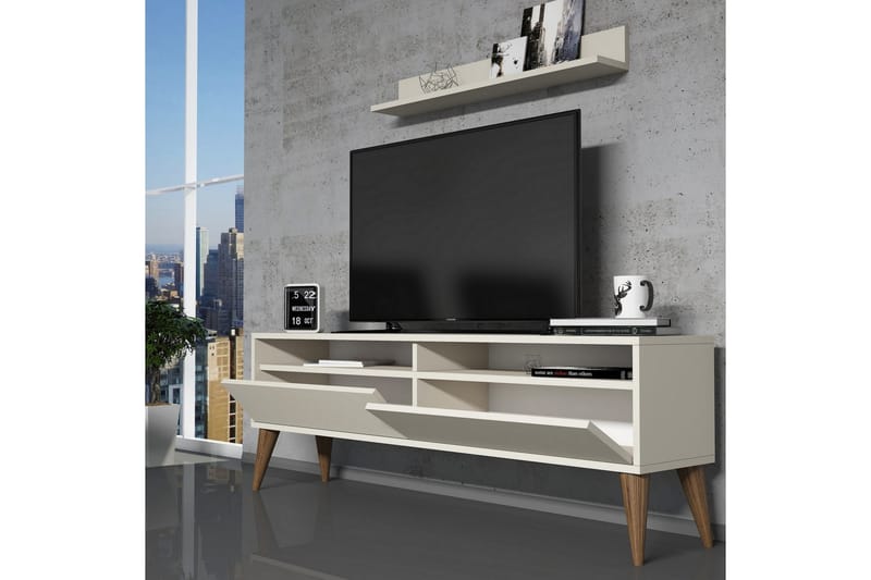 TV-møbelsett Nyarai 150 cm - Hvit/Grå - TV-møbelsett