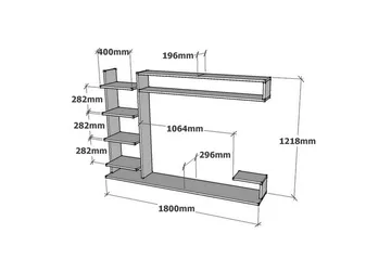 Rinorea Tv-møbelsett 180x121,8 cm - Blå - Møbler - TV- & Mediamøbler - TV-møbelsett