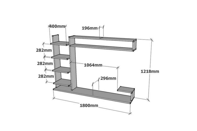 Rinorea Tv-møbelsett 180x121,8 cm - Blå - Møbler - TV- & Mediamøbler - TV-møbelsett