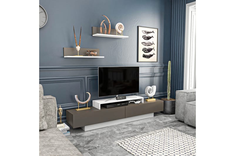 Rinorea Tv-møbelsett 180x40 cm - Hvit - Møbler - TV- & Mediamøbler - TV-møbelsett