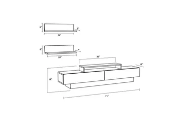 Rinorea Tv-møbelsett 180x40 cm - Hvit - Møbler - TV- & Mediamøbler - TV-møbelsett
