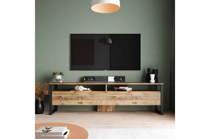 Rinorea Tv-møbelsett 180x56 cm - Grønn - Møbler - TV- & Mediamøbler - TV-møbelsett
