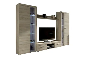 Rumba TV-møbelsett 300x34x190 cm - Beige / Grå /  Hvit - Møbler - TV- & Mediamøbler - TV-møbelsett