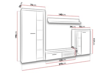 Rumba TV-møbelsett - Beige / Grå - Møbler - TV- & Mediamøbler - TV-møbelsett
