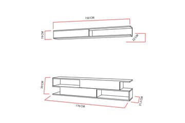 Simsaur TV-benk med Hylle - Møbler - TV- & Mediamøbler - TV-møbelsett