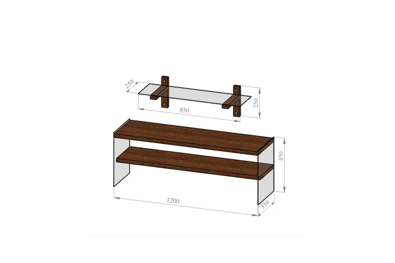 Teenie TV-møbelsett 45 cm - Valnøtt - Møbler - TV- & Mediamøbler - TV-møbelsett