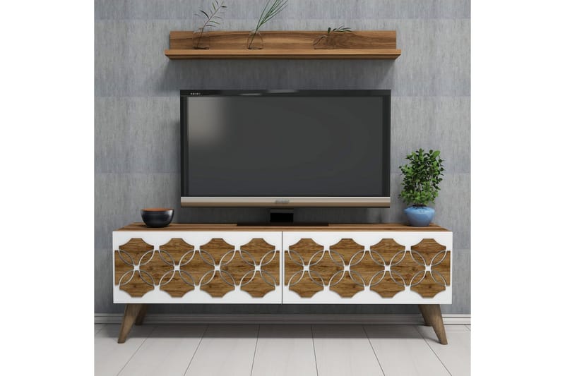 TV-Benk Amtorp 120 cm - Brun - TV-møbelsett