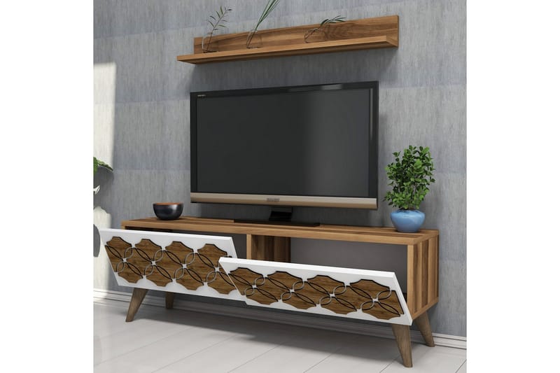 TV-Benk Amtorp 120 cm - Brun - TV-møbelsett