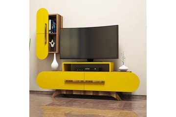 TV-Benk Amtorp 145 cm - Brun|Gul - Møbler - TV- & Mediamøbler - TV-møbelsett