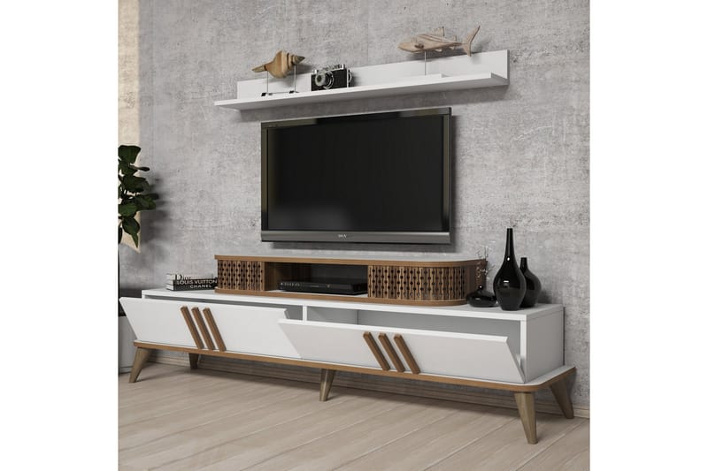 TV-Benk Amtorp 168 cm - Hvit - Møbler - TV- & Mediamøbler - TV-møbelsett
