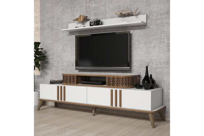 TV-Benk Amtorp 168 cm - Hvit - Møbler - TV- & Mediamøbler - TV-møbelsett