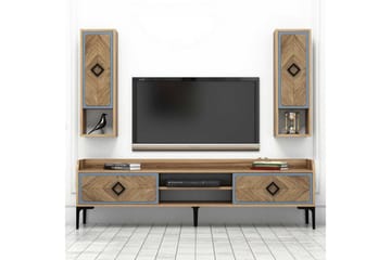 TV-Benk Amtorp 180 cm - Brun|Blå - Møbler - TV- & Mediamøbler - TV-møbelsett