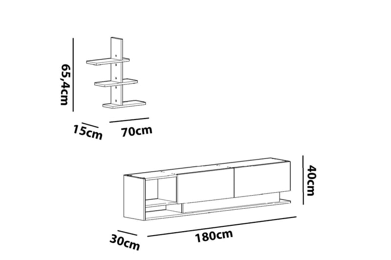 TV-Benk Dumö 180 cm - Hvit - TV-møbelsett