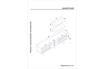 TV-benk Jospeh med vegghylle - Møbler - TV- & Mediamøbler - TV-møbelsett