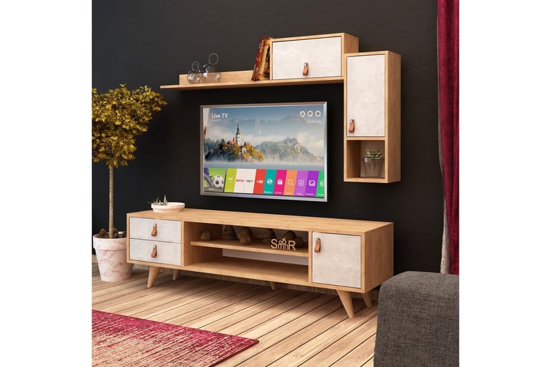 TV-benk Naidaj med Hyller - TV-møbelsett