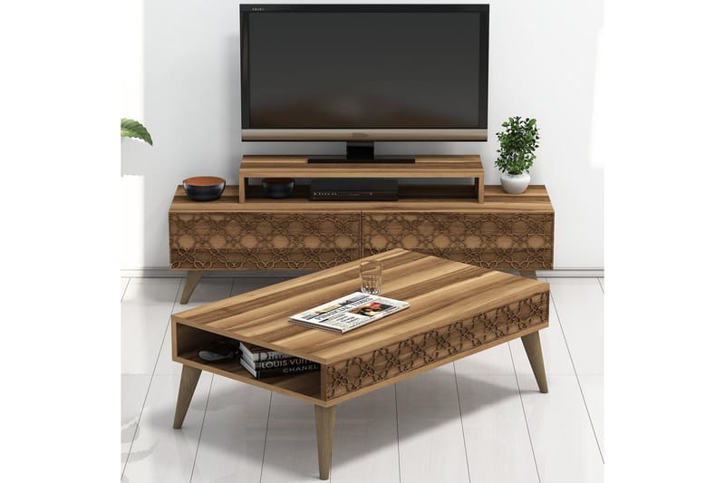 TV-Møbelsett Amtorp 140 cm - Brun - Møbler - TV- & Mediamøbler - TV-møbelsett
