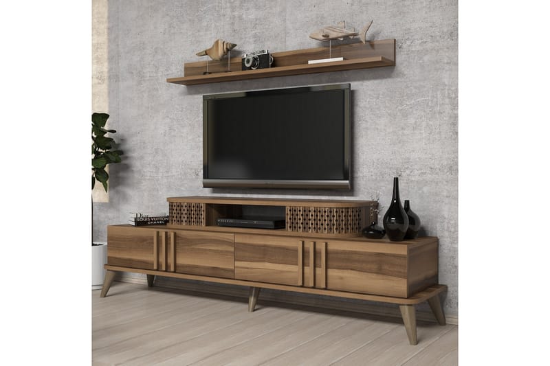 TV-møbelsett Amtorp 168 cm - Brun - TV-møbelsett