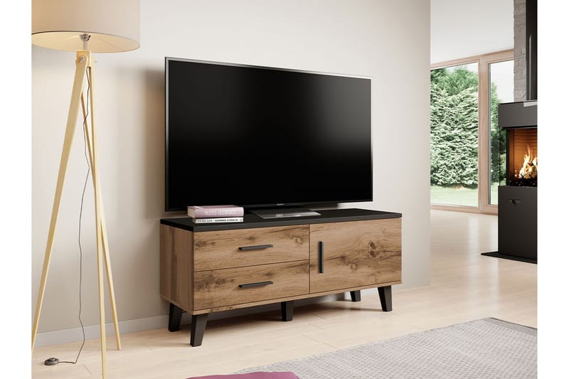 Tv-møbelsett Dudley 120 cm - Natur/Svart - TV-møbelsett