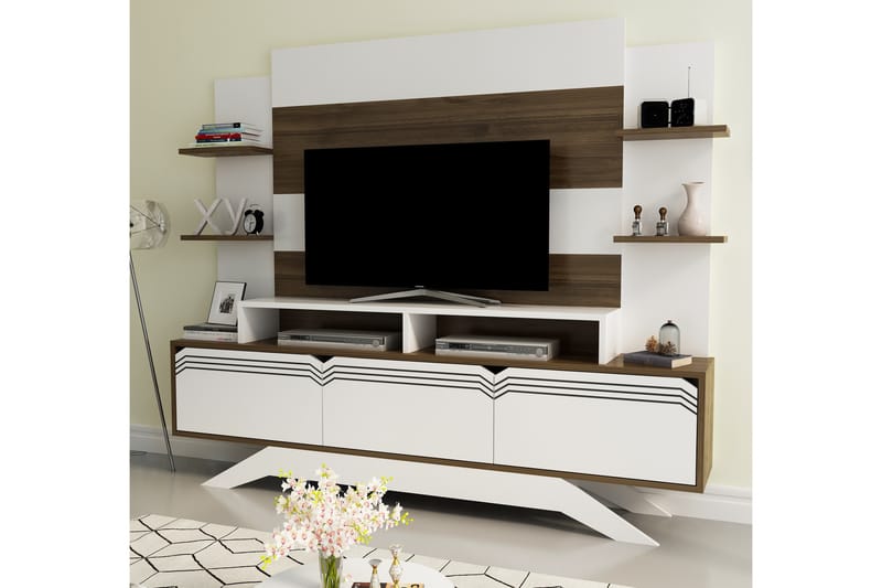 TV-møbelsett Dumö 149 cm - Hvit/Brun - TV-møbelsett
