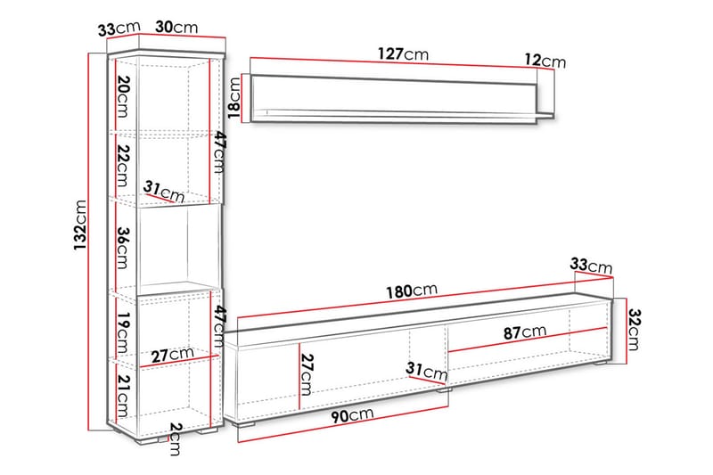 Tv-møbelsett - Natur - Møbler - TV- & Mediamøbler - TV-møbelsett