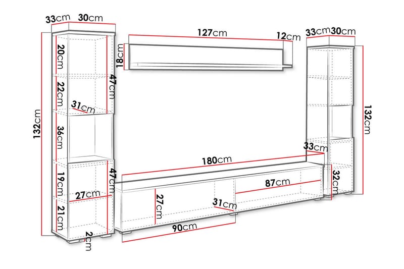 Tv-møbelsett - Natur - Møbler - TV- & Mediamøbler - TV-møbelsett