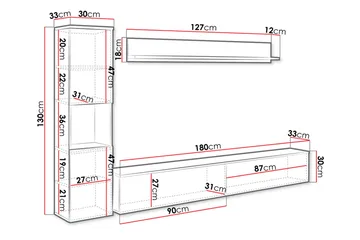 Tv-møbelsett - Natur/Hvit - Møbler - TV- & Mediamøbler - TV-møbelsett