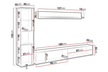 Tv-møbelsett - Natur/Hvit - Møbler - TV- & Mediamøbler - TV-møbelsett