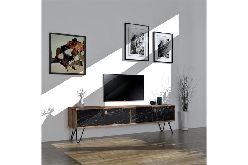 TV-møbelsett Sidenia 160 cm - Svart - TV-møbelsett